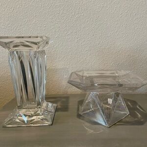 Partylite Glass Pillar and Vase/Candleholder.